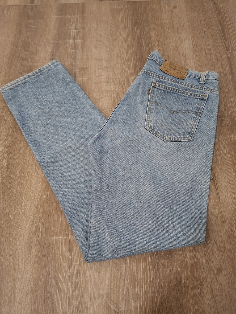 Vintage Levi's 505 Orange Tab Jeans Men's 38x34 Light Wash USA